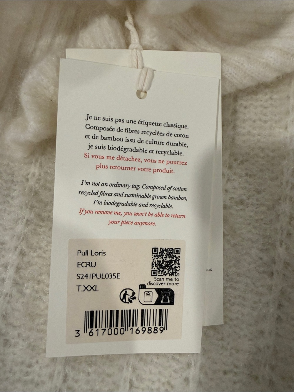 Sezane Loris Jumper Ecru - Size XXL - Picture 4 of 5